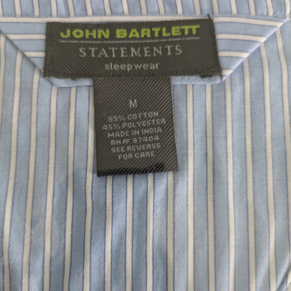 John Bartlett Striped Mens Pajama Set - Short Sleeve Top & Shorts - NEW - Picture 3 of 4